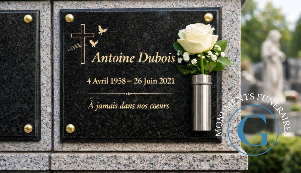 Réalisation de plaques de columbarium personnalisées